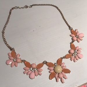 JCrew pink, diamond and peach statement necklace